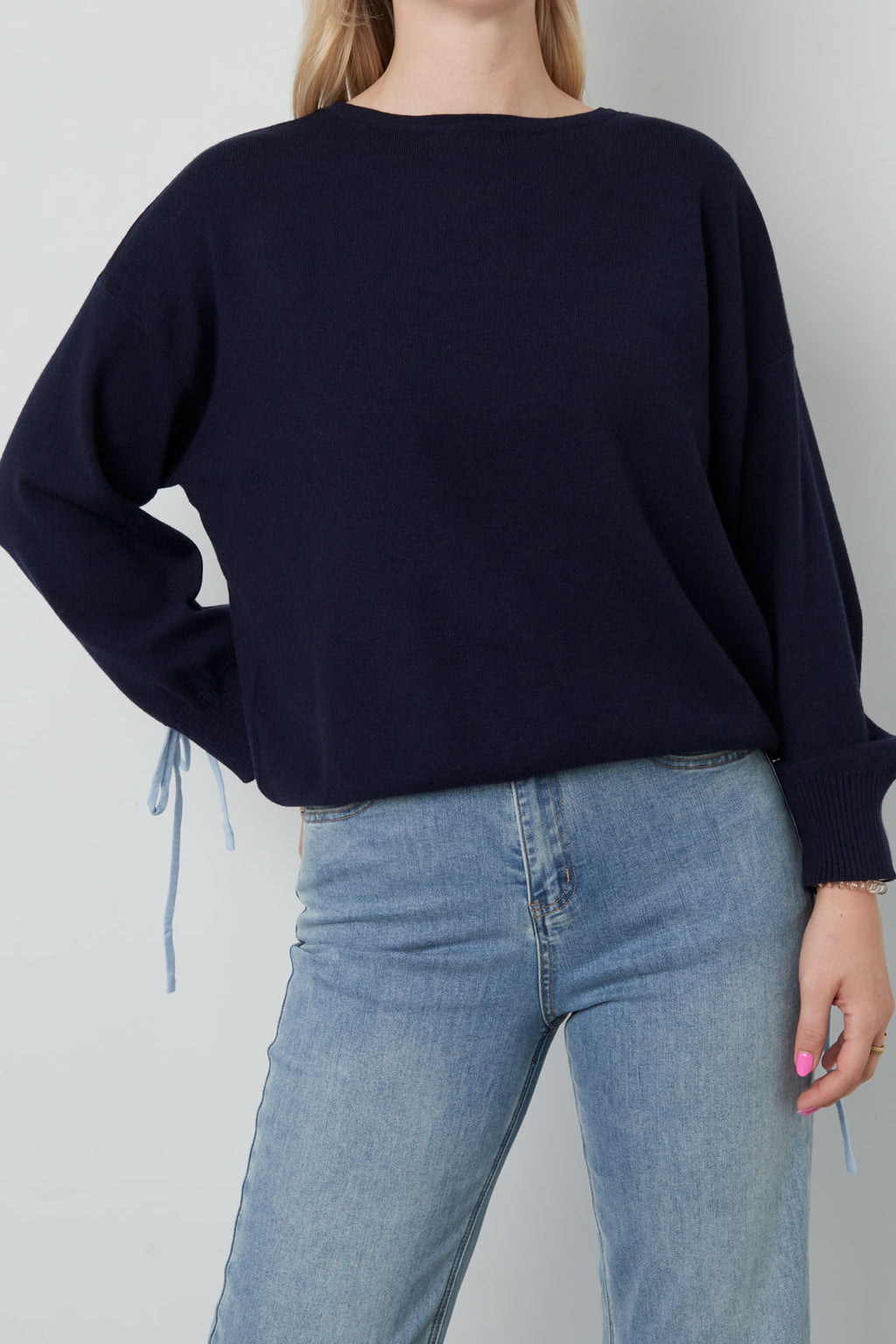 Maglione Donna in Viscosa Intrecciata Stile Casual Contrasto di Colori