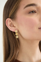 Orecchini pendenti in acciaio inossidabile con volto sorridente, serie casual e semplice, gioielli da donna