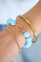Bracciale con perline medie e chiusura frontale - 12 mm