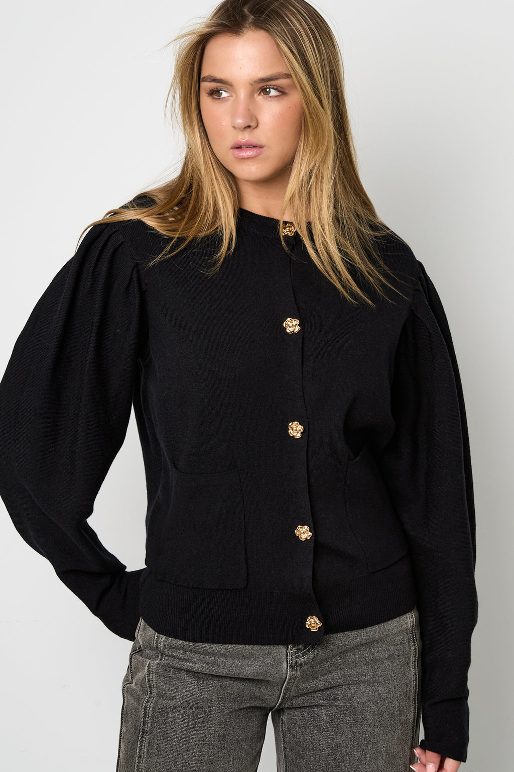 Cardigan di Viscosa Intrecciata Donna Autunno/Inverno Casual Colore Solido