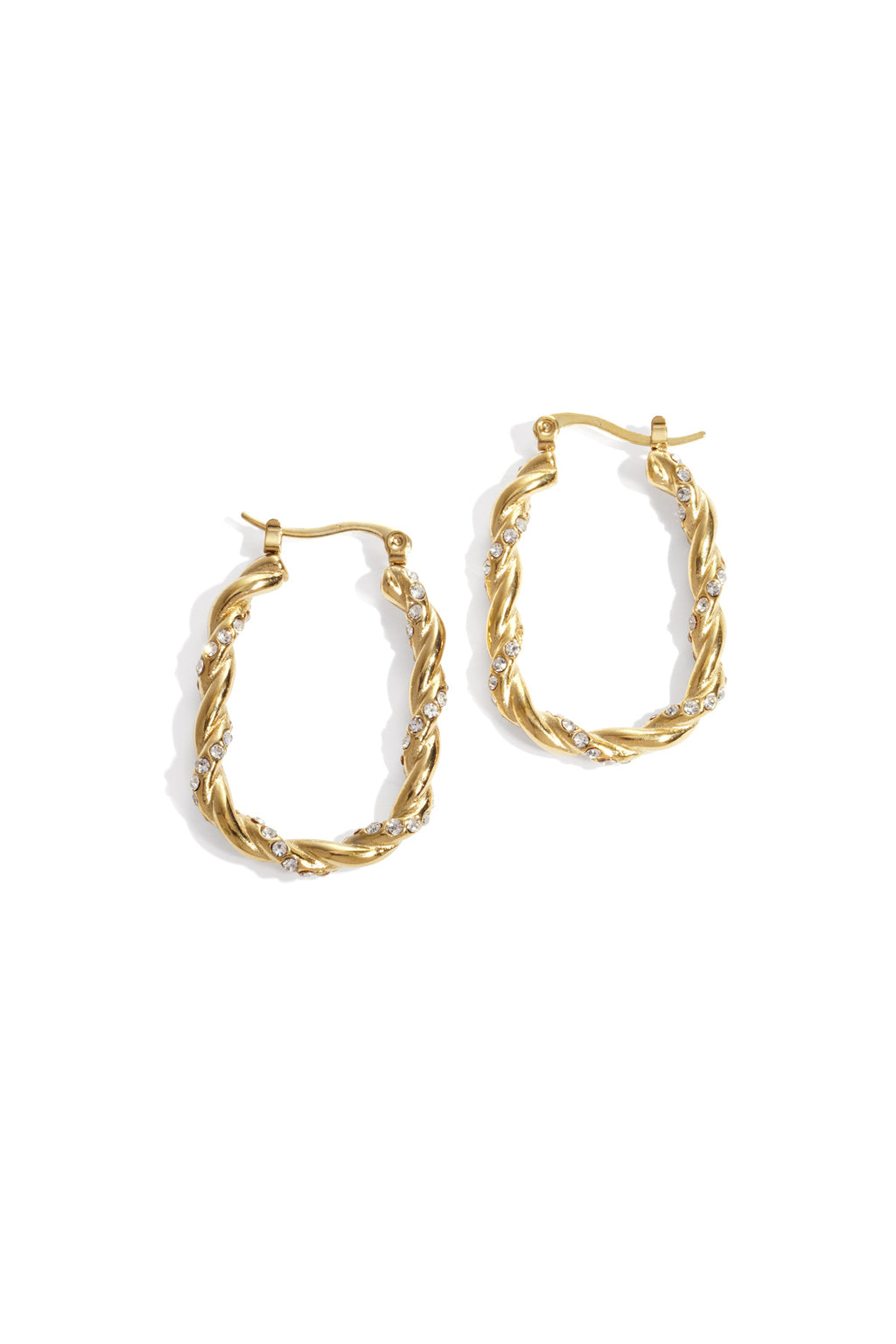 Orecchini a cerchio Twisted Sparkle