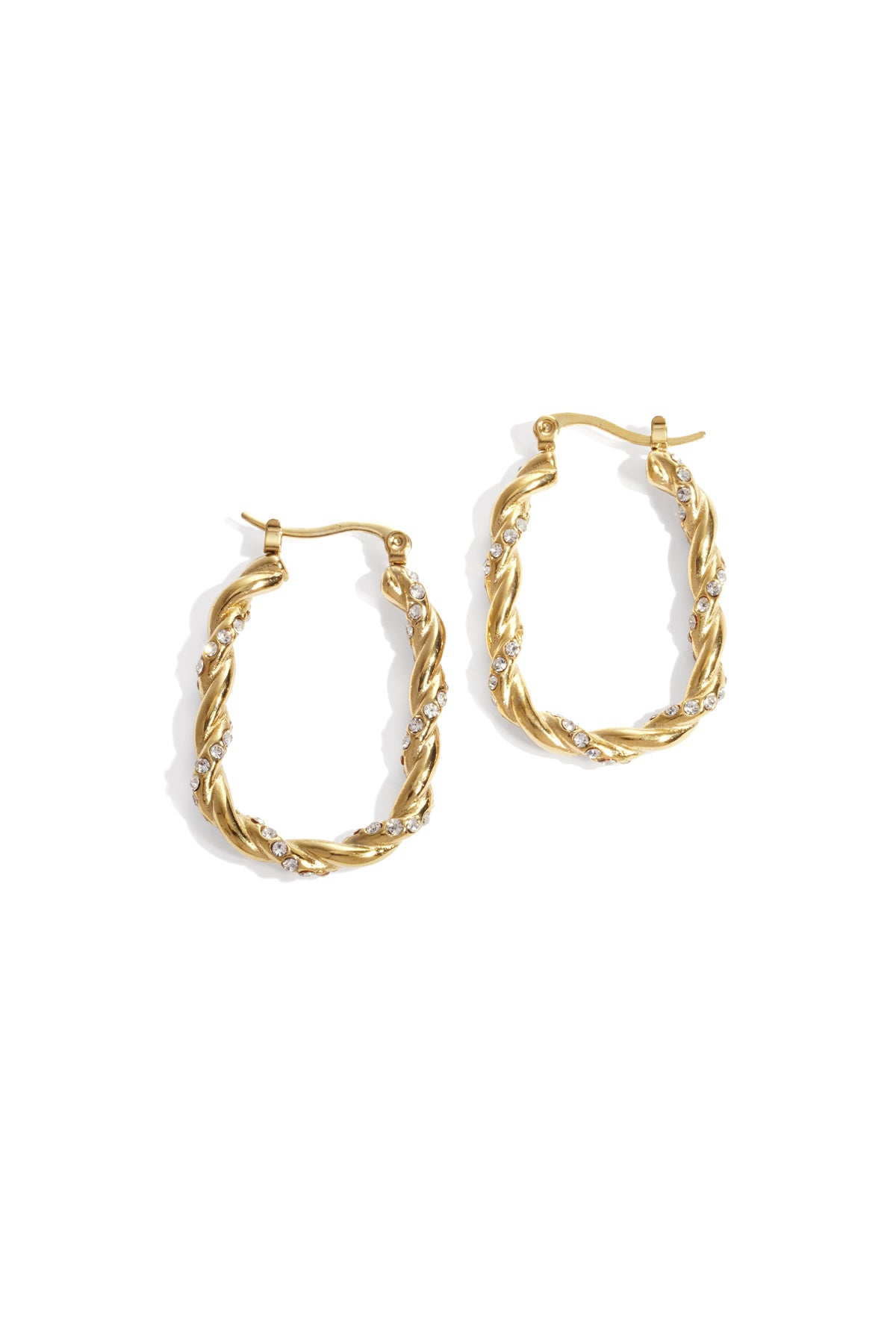 Orecchini a cerchio Twisted Sparkle