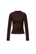 Maglia in Nylon Intrecciato Donna Manica Lunga Base Colore Puro