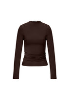 Maglia in Nylon Intrecciato Donna Manica Lunga Base Colore Puro