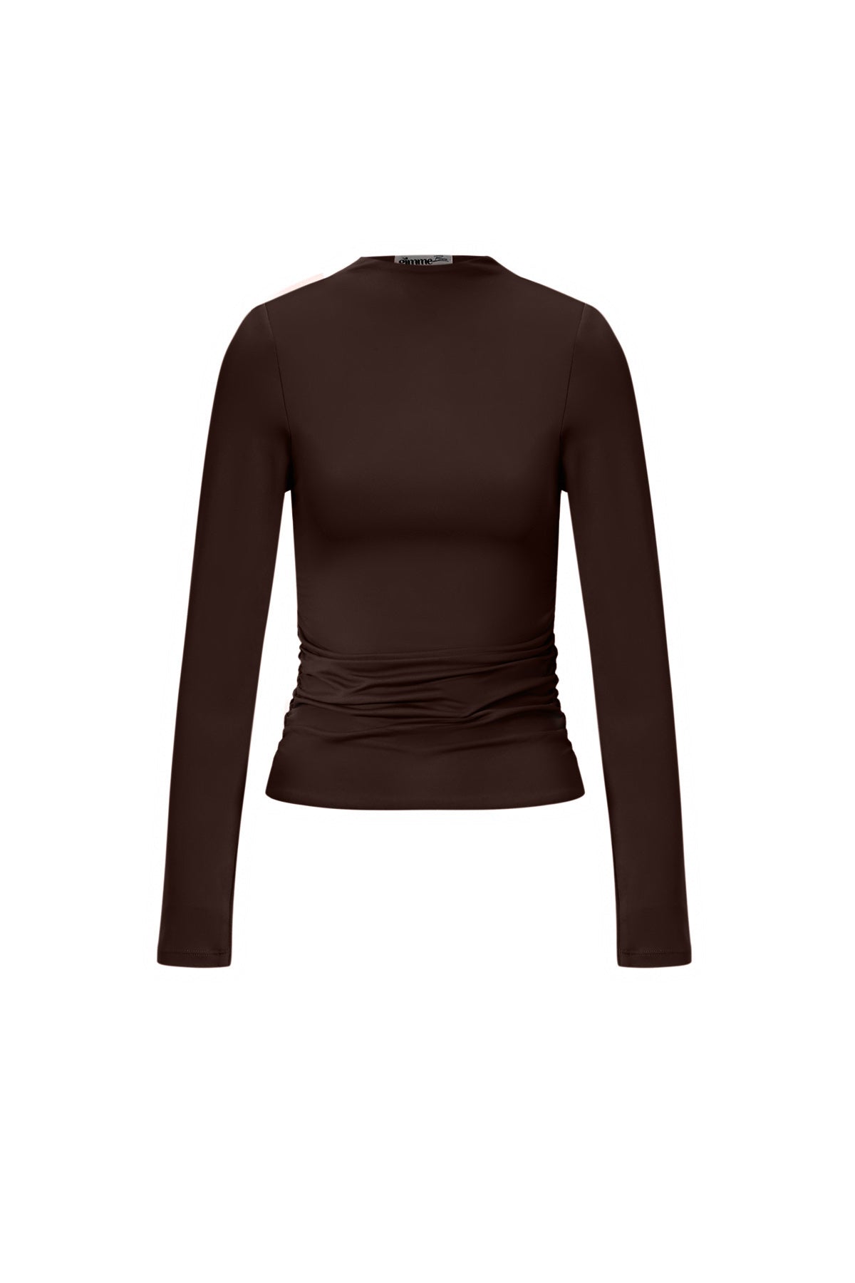 Maglia in Nylon Intrecciato Donna Manica Lunga Base Colore Puro