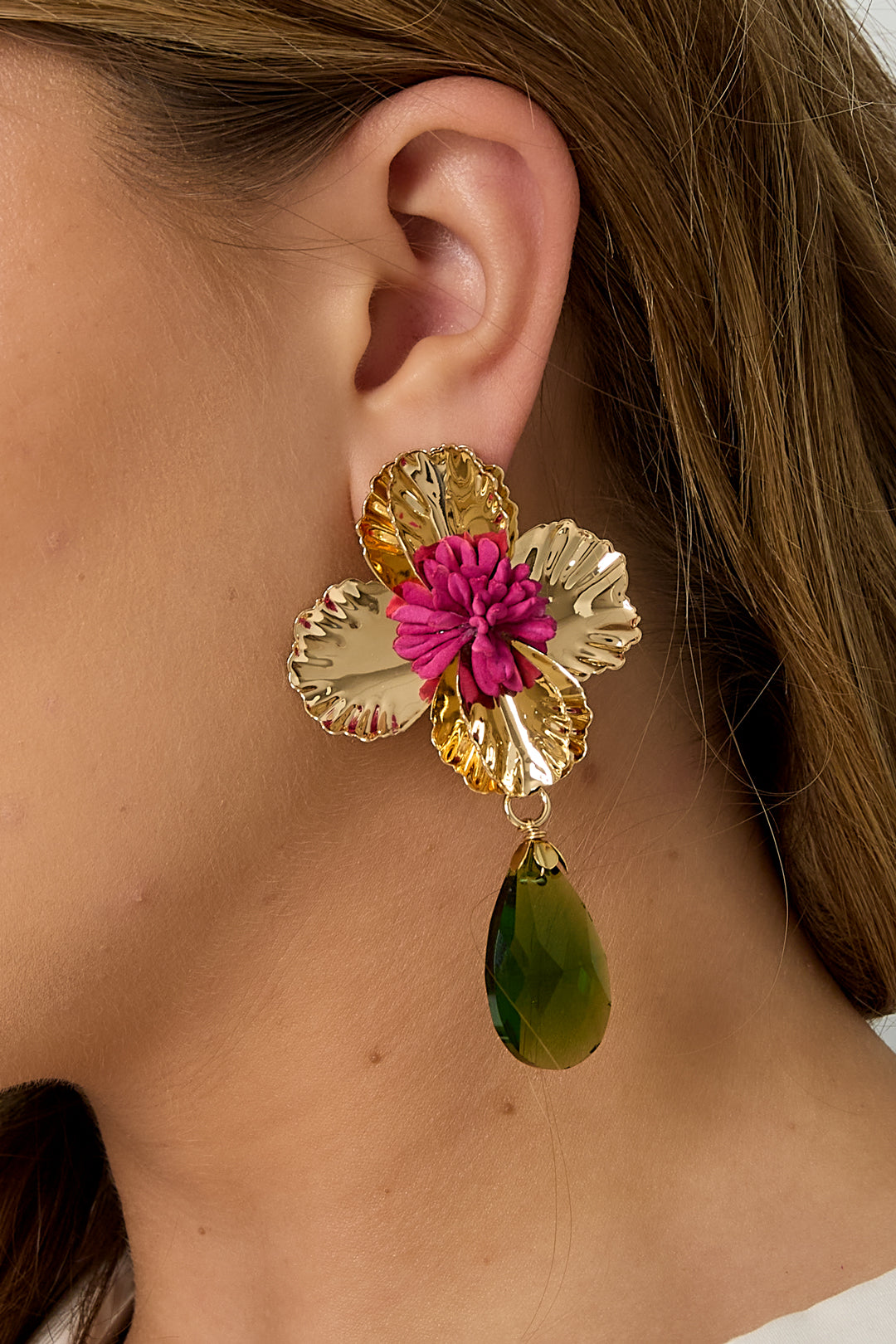 Orecchini pendenti in ferro Flower Vacation Serie lussuosa Gioielli da donna