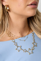 Collane a catena in acciaio inossidabile, serie Star Casual Daily Simple, gioielli da donna