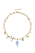 Collane con perline di pietra, serie "Fiori, Vacanze/Spiaggia, Romantiche", gioielli da donna