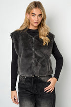Gilet senza maniche in pelliccia sintetica