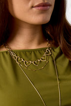 Collane a catena in acciaio inossidabile con cuore, casual, quotidiane, semplici, gioielli da donna