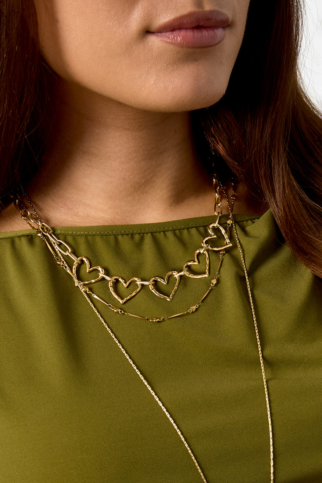 Collane a catena in acciaio inossidabile con cuore, casual, quotidiane, semplici, gioielli da donna