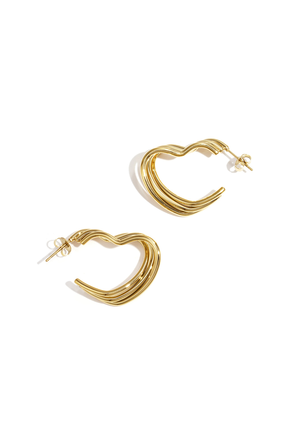 Orecchini a cerchio in acciaio inossidabile con cuore, casual, quotidiani, semplici, gioielli da donna