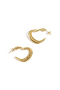 Orecchini a cerchio in acciaio inossidabile con cuore, casual, quotidiani, semplici, gioielli da donna