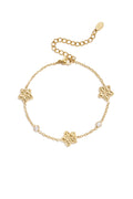 Bracciale con motivo alternato di fiori e pietre