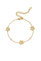 Bracciale con motivo alternato di fiori e pietre