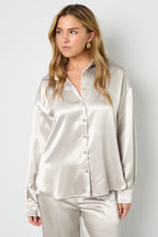 Tessuto Fibra di Poliestere Camicia Donna Casual Colore Puro Base
