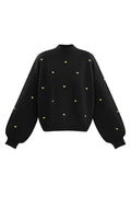 Maglione in Acrilico Stile Casual con Motivo Cuore Autunno/Inverno
