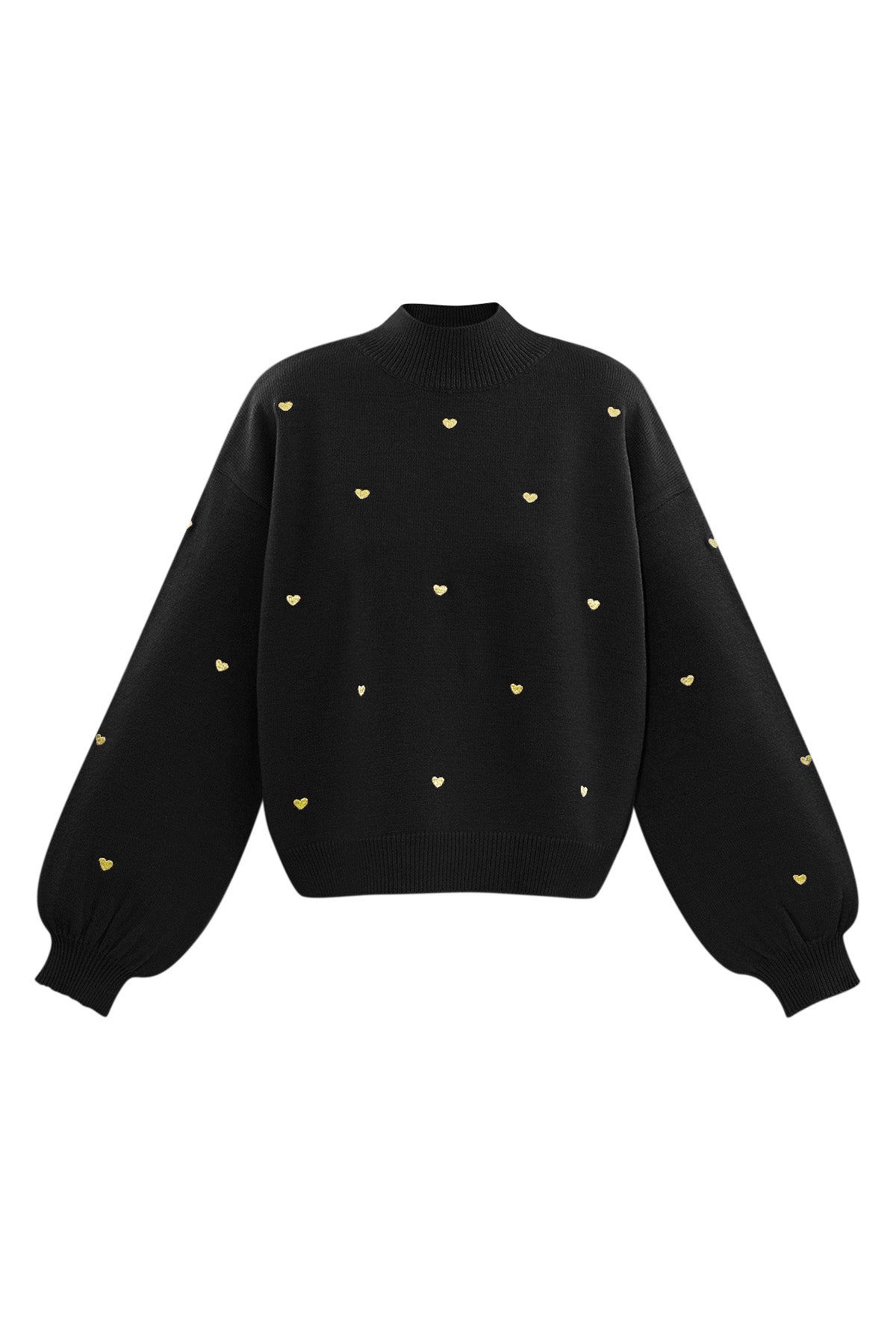 Maglione in Acrilico Stile Casual con Motivo Cuore Autunno/Inverno