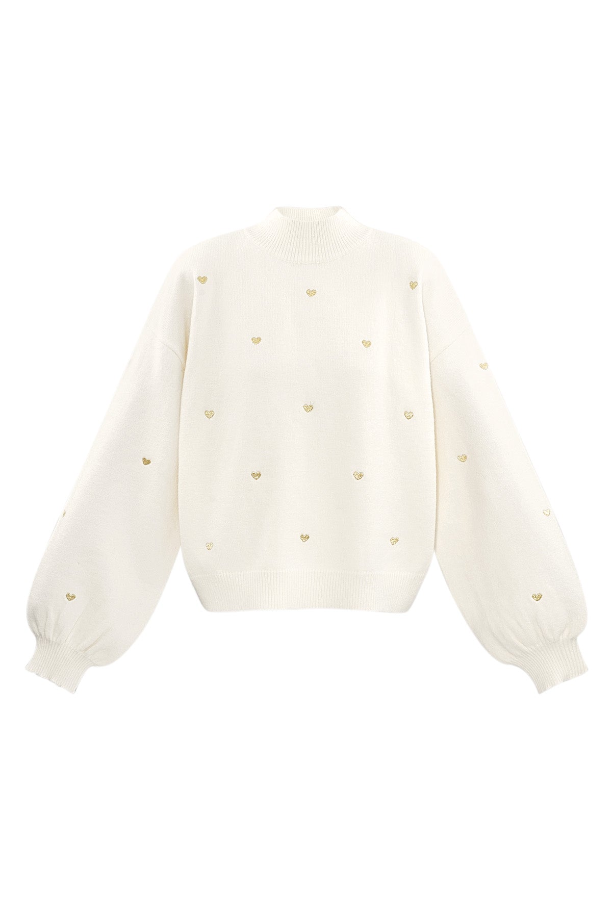 Maglione in Acrilico Stile Casual con Motivo Cuore Autunno/Inverno
