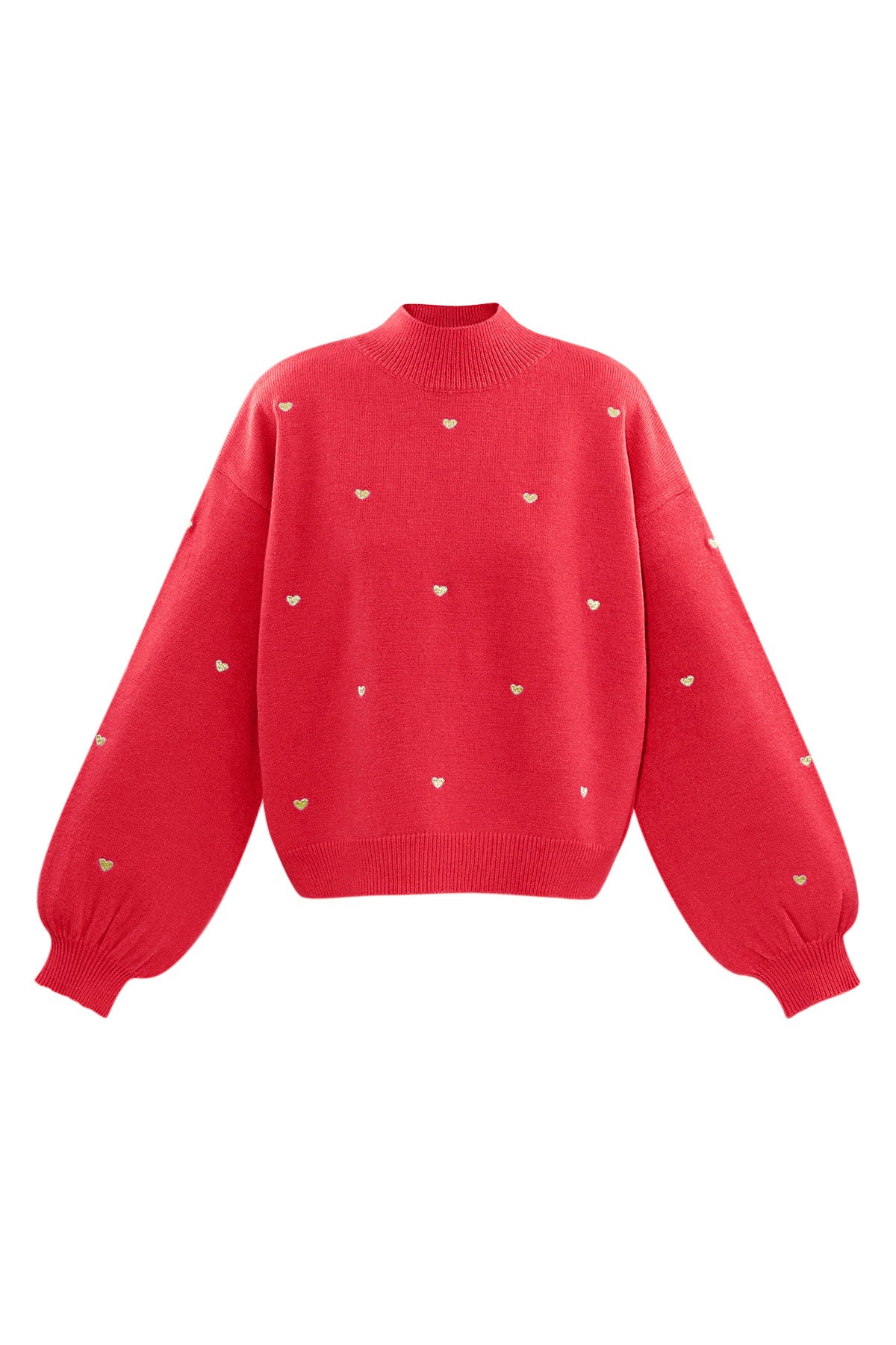 Maglione in Acrilico Stile Casual con Motivo Cuore Autunno/Inverno