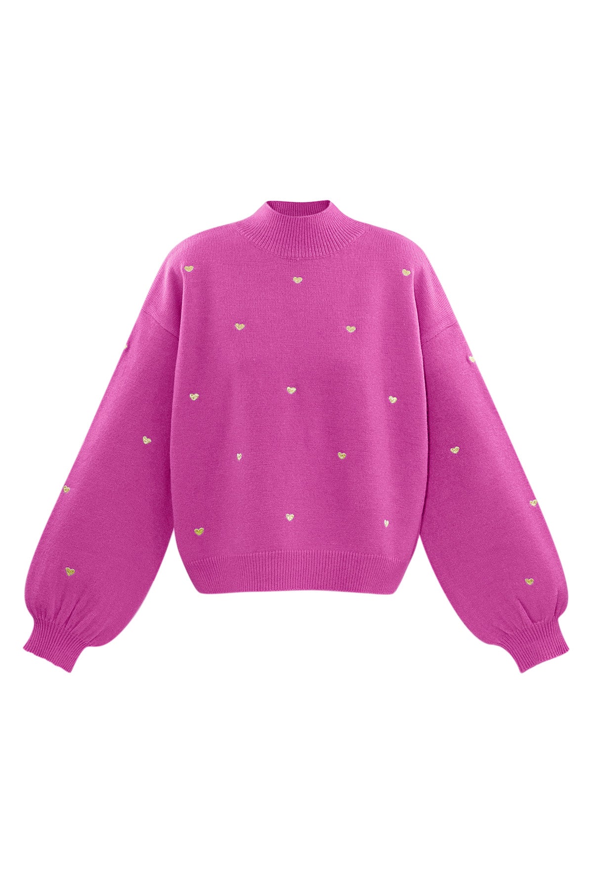 Maglione in Acrilico Stile Casual con Motivo Cuore Autunno/Inverno