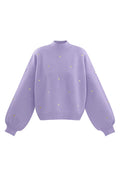 Maglione in Acrilico Stile Casual con Motivo Cuore Autunno/Inverno
