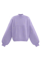 Maglione in Acrilico Stile Casual con Motivo Cuore Autunno/Inverno