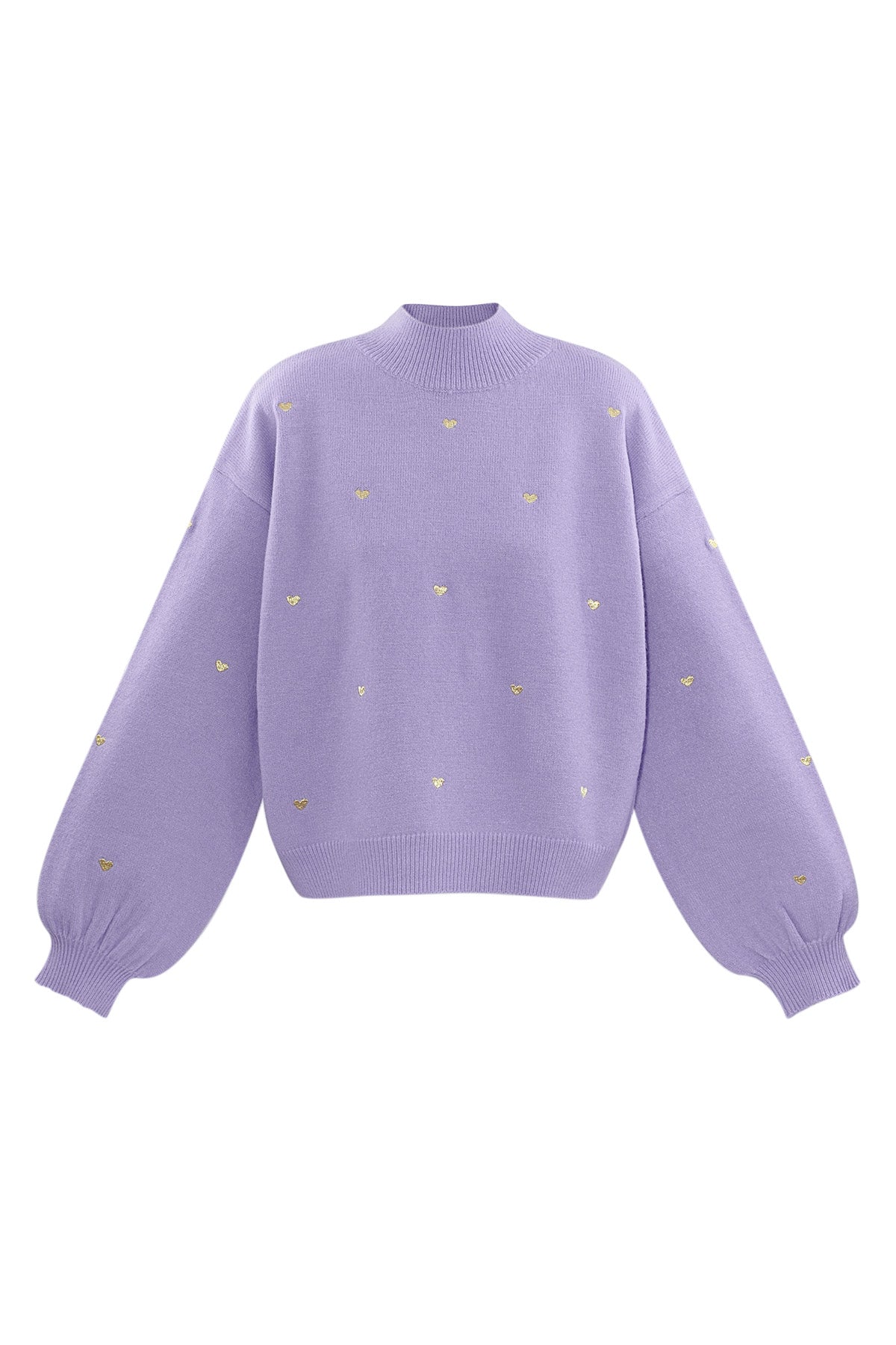 Maglione in Acrilico Stile Casual con Motivo Cuore Autunno/Inverno