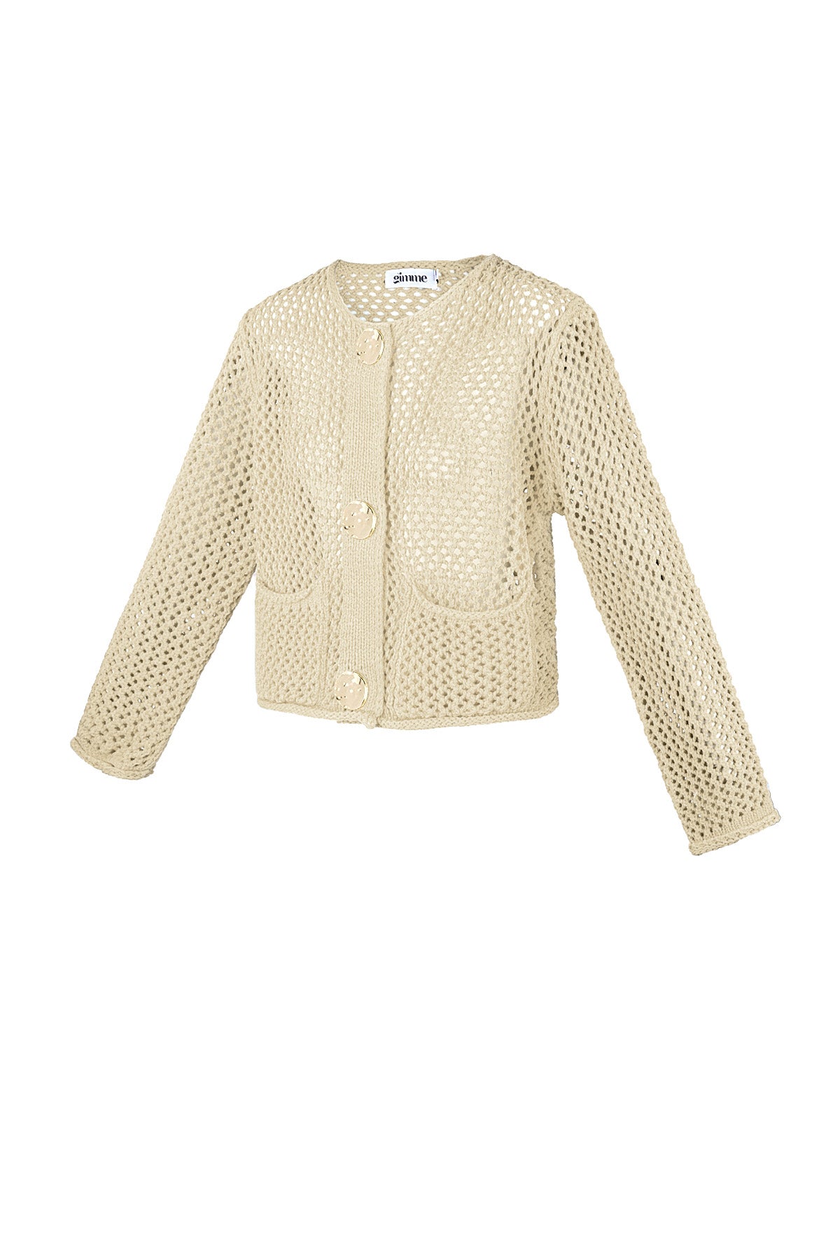 Cardigan di Maglia in Poliestere Donna Aperto Anteriore Motivo Uncinetto