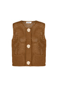 Maglia In Poliestere Tessuto Donna Gilet A Maglia Aperta