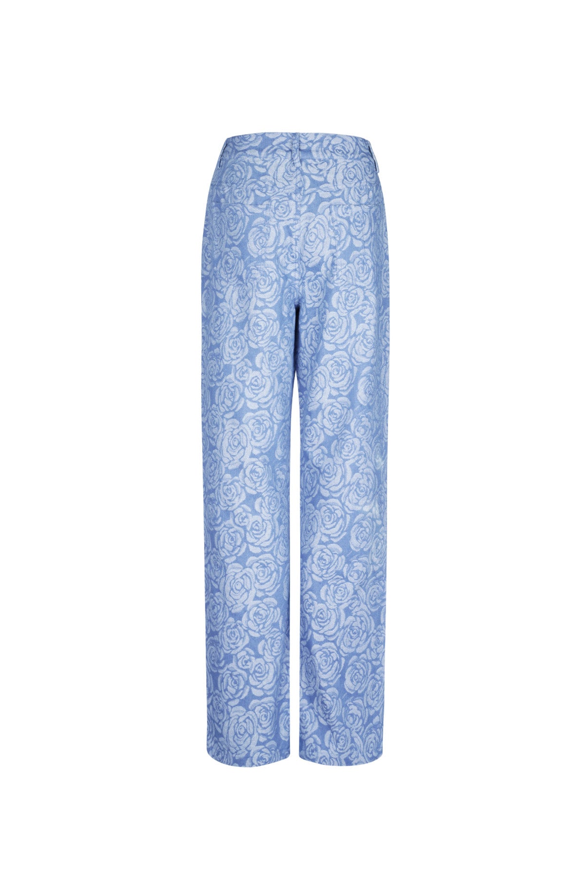 Cotone Tessuto Pantaloni Dritti Donna Casual Stampa Fiorita