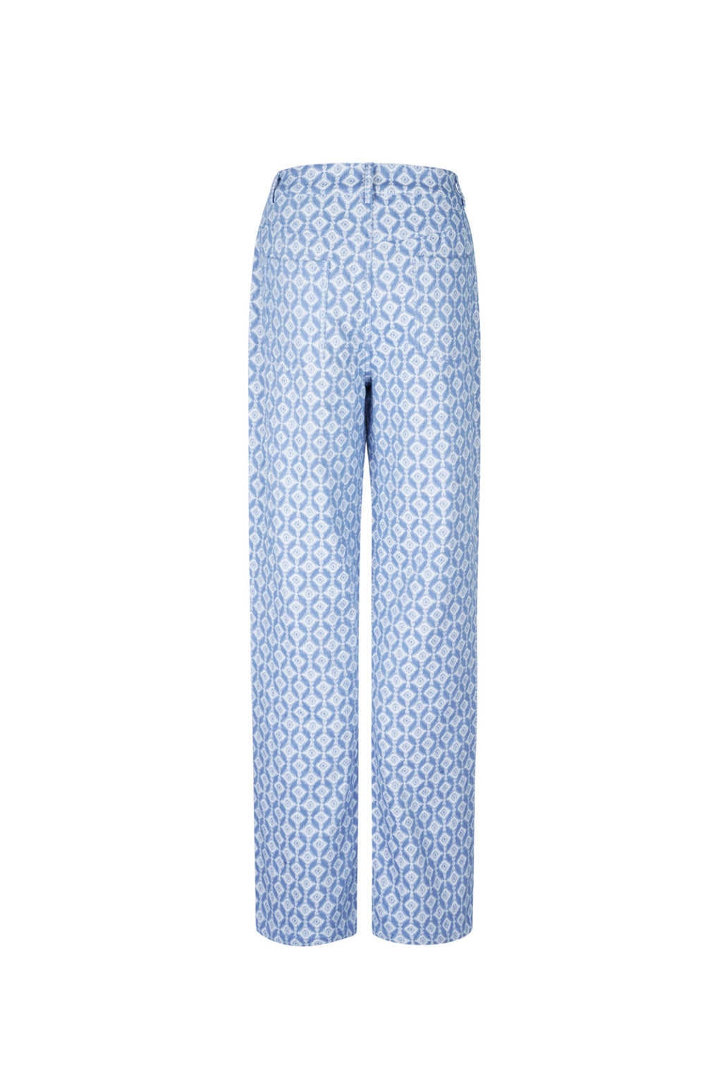 Cotton Woven Donna Pantalone Retto Motivo Geometrico
