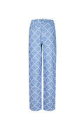 Cotone Tessuto Pantaloni Dritti Donna A quadri Casual
