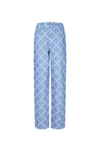 Cotone Tessuto Pantaloni Dritti Donna A quadri Casual