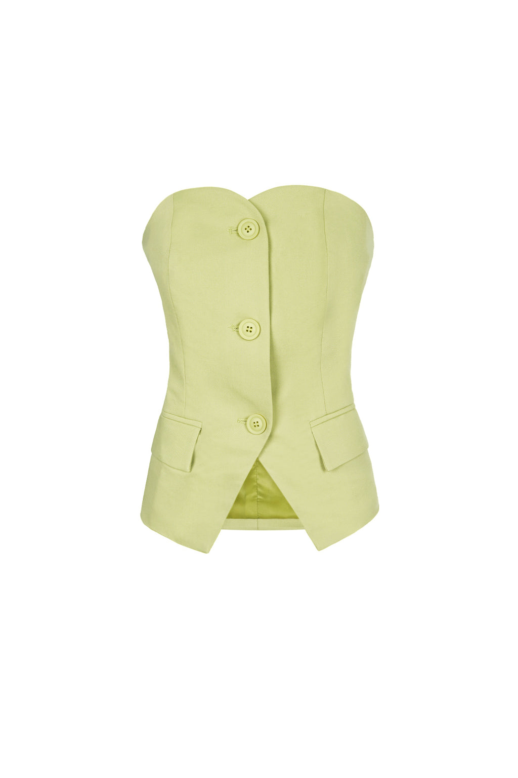 Top Senza Maniche Donna in Poliestere Design Strutturato con Pulsanti