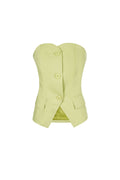 Top Senza Maniche Donna in Poliestere Design Strutturato con Pulsanti