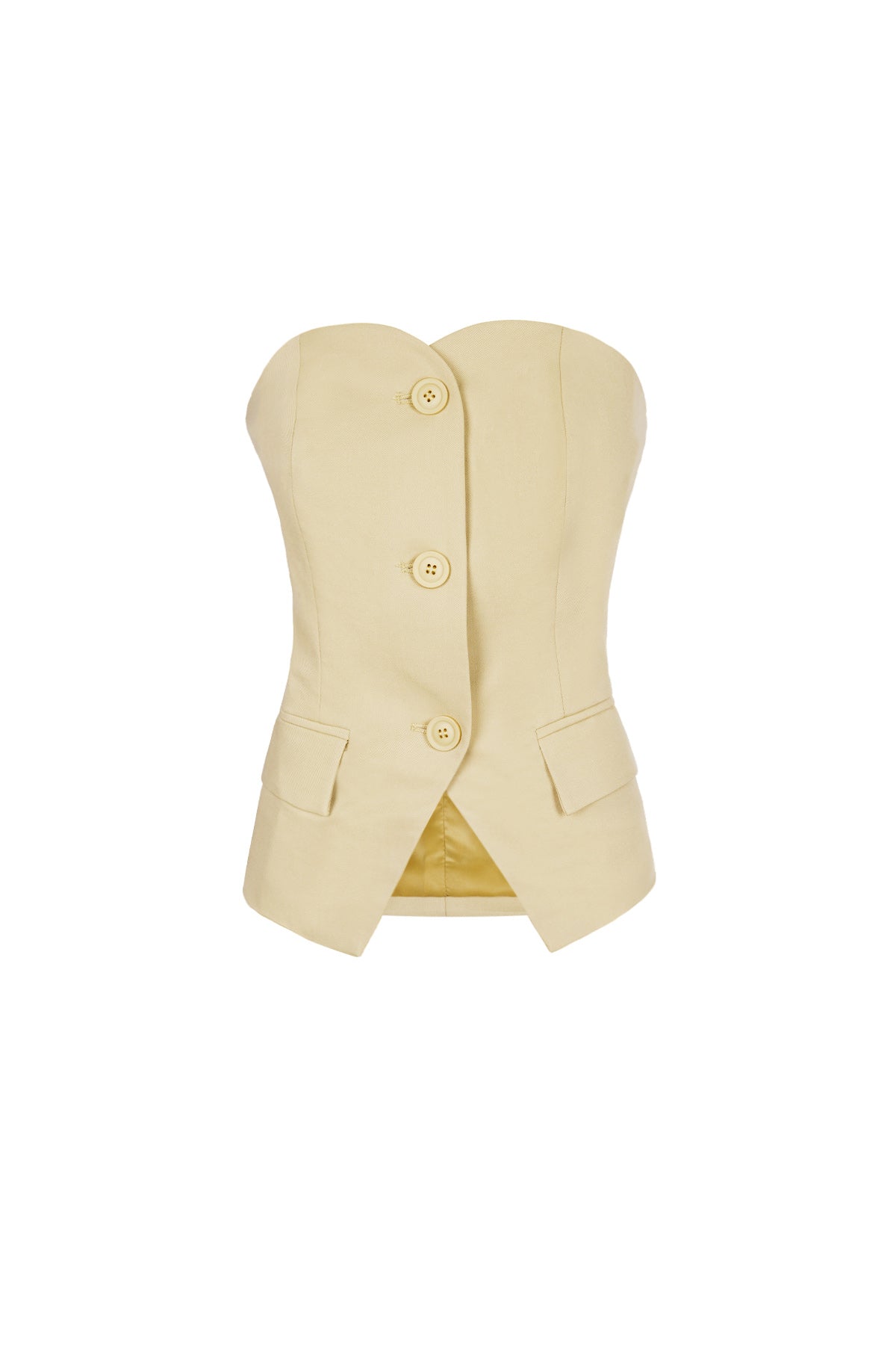Top Senza Maniche Donna in Poliestere Design Strutturato con Pulsanti