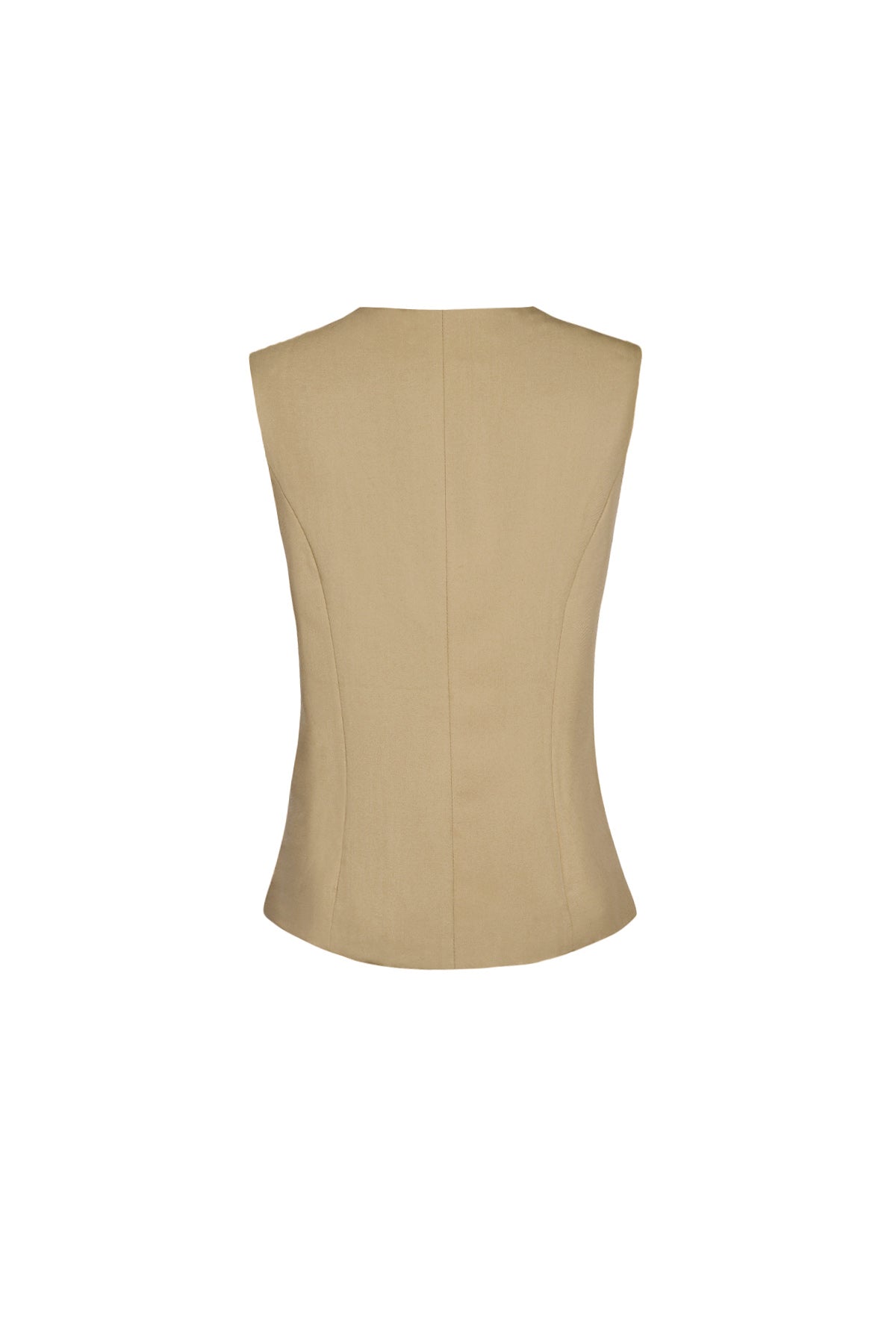 Poliestere Top Senza Maniche Donna Design Strutturato con Pulsanti