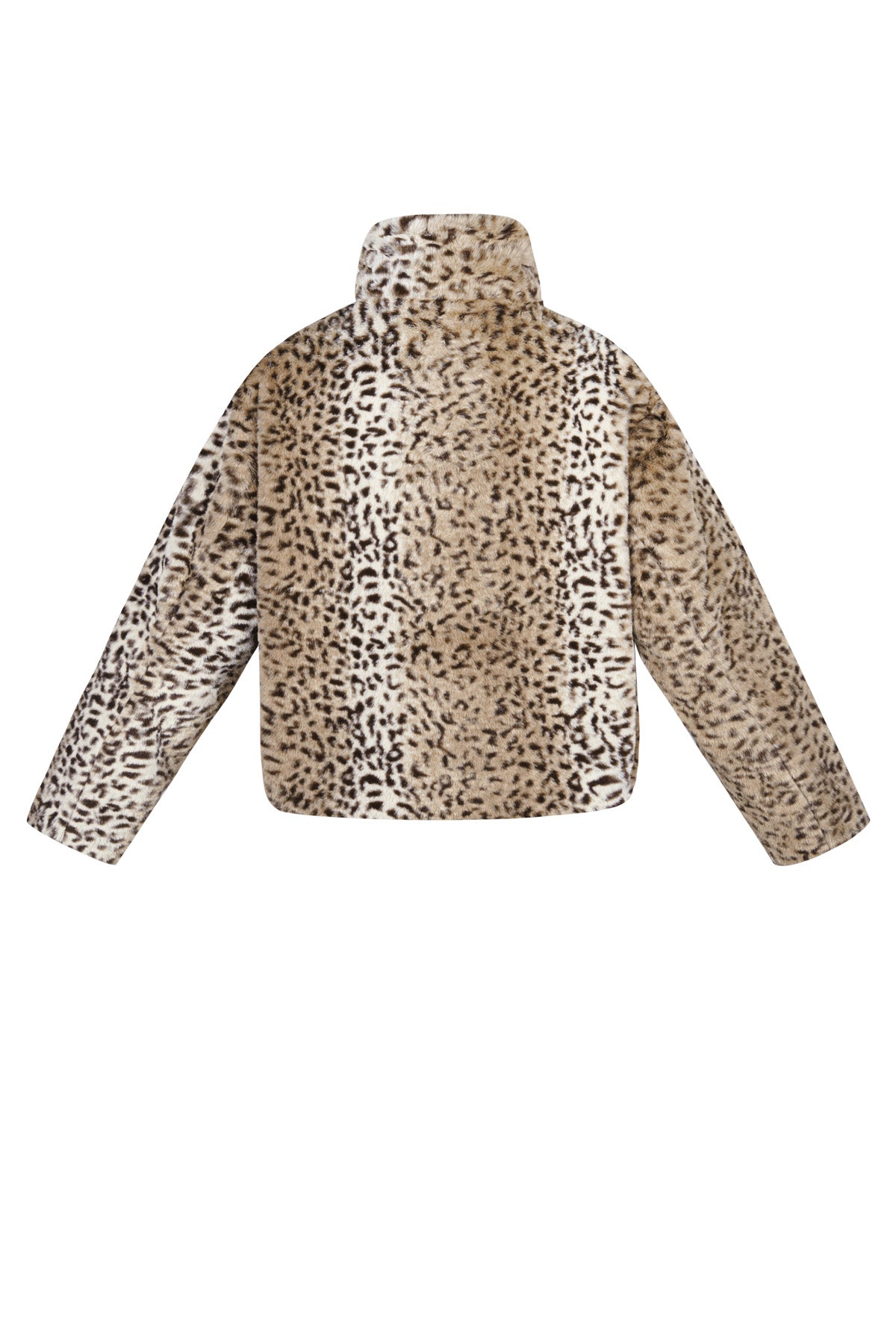 Giubbotto Donna in Poliestere Pelliccia Sintetica Stampa Leopardo Caldo e Accogliente