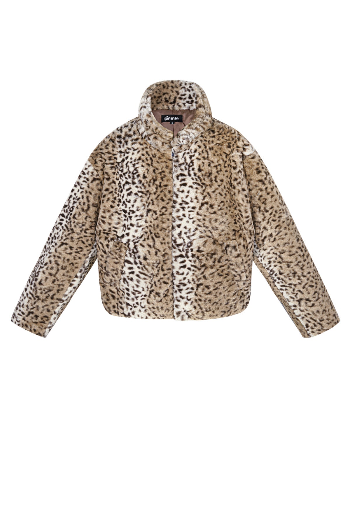 Giubbotto Donna in Poliestere Pelliccia Sintetica Stampa Leopardo Caldo e Accogliente