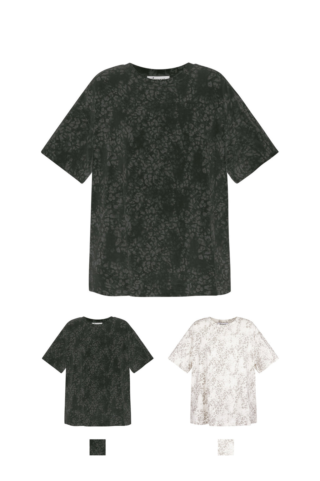 Cotone Maglietta Donna Oversized Stampa Leopardo