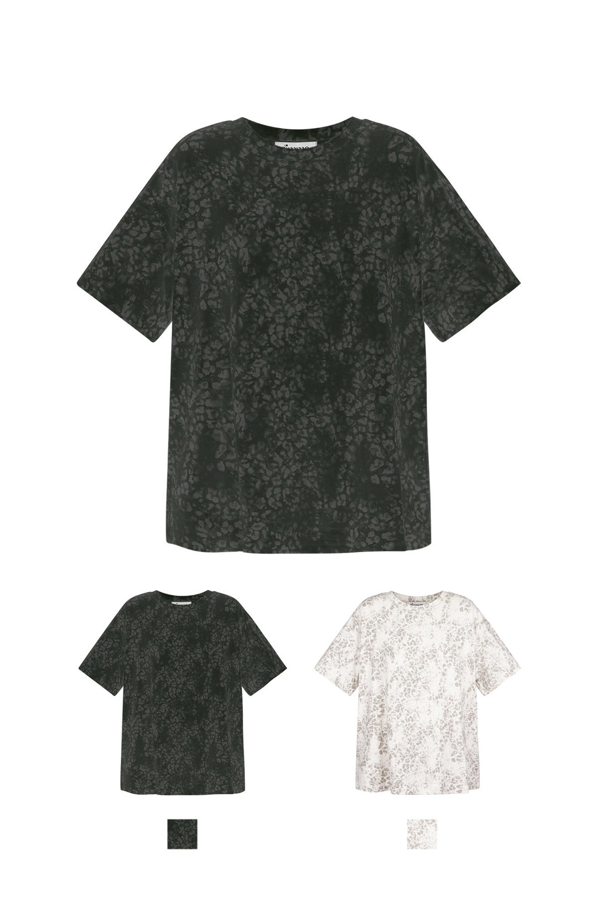 Cotone Maglietta Donna Oversized Stampa Leopardo