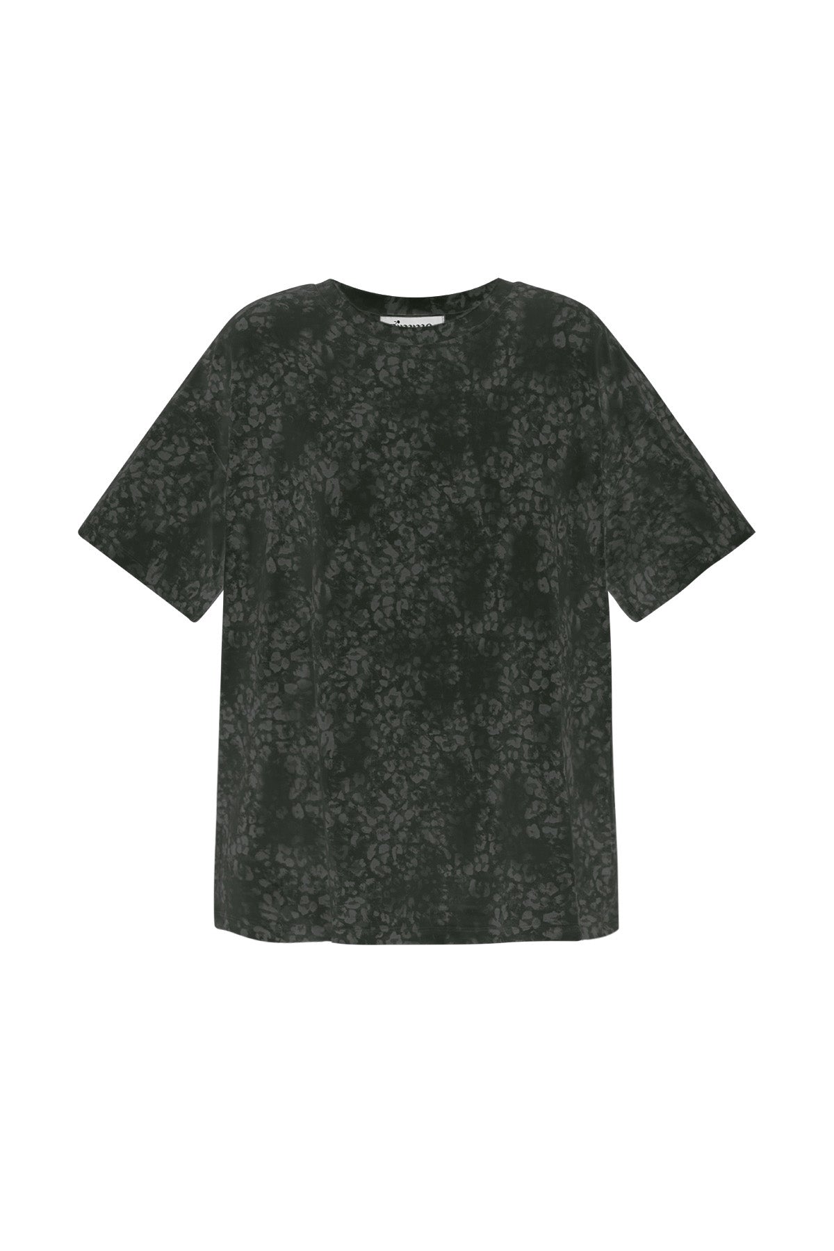 Cotone Maglietta Donna Oversized Stampa Leopardo