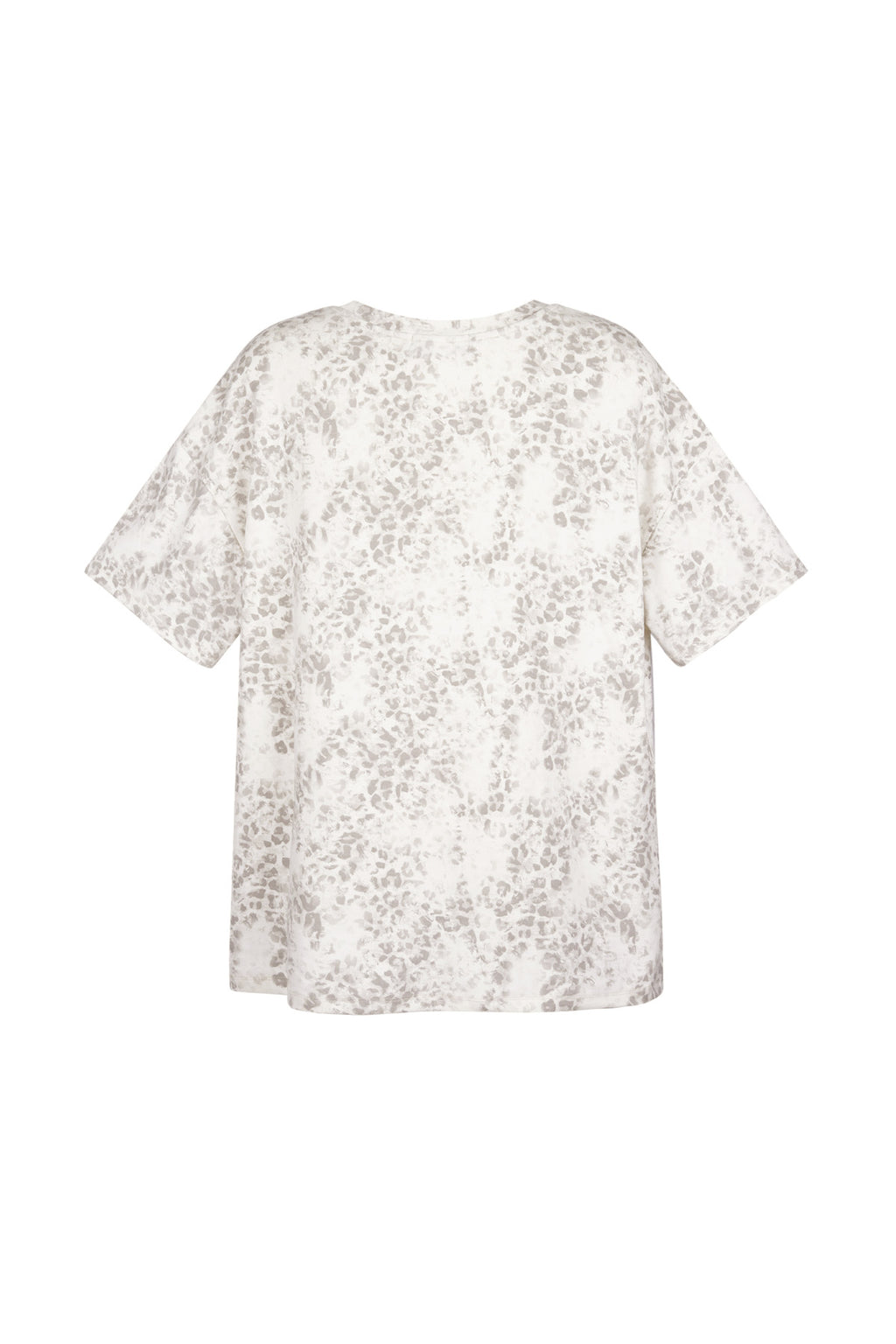 Cotone Maglietta Donna Oversized Stampa Leopardo