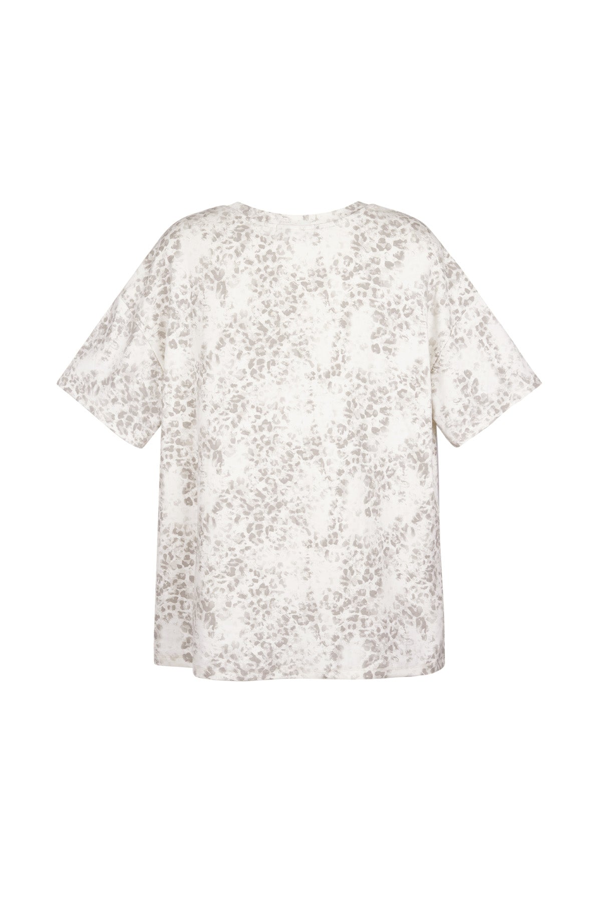 Cotone Maglietta Donna Oversized Stampa Leopardo