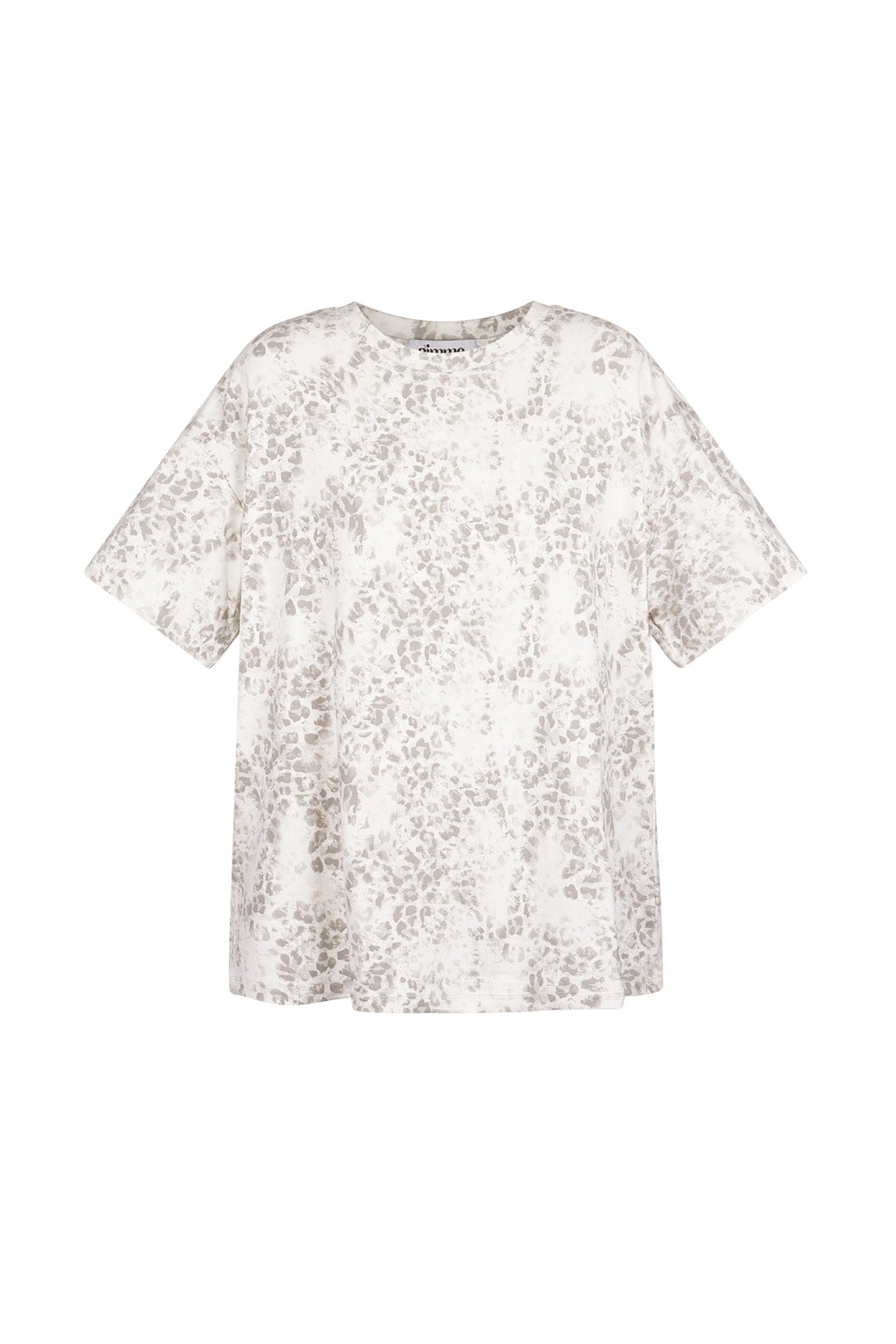 Cotone Maglietta Donna Oversized Stampa Leopardo