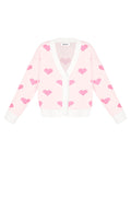 Viscosa Maglia Cardigan Donna Carino Motivo Cuore Autunno/Inverno