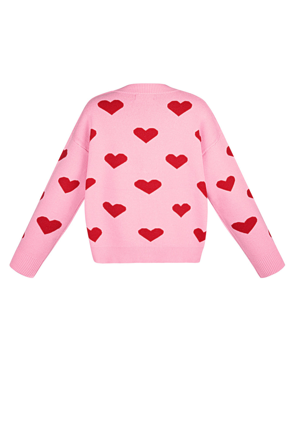 Viscosa Maglia Cardigan Donna Carino Motivo Cuore Autunno/Inverno