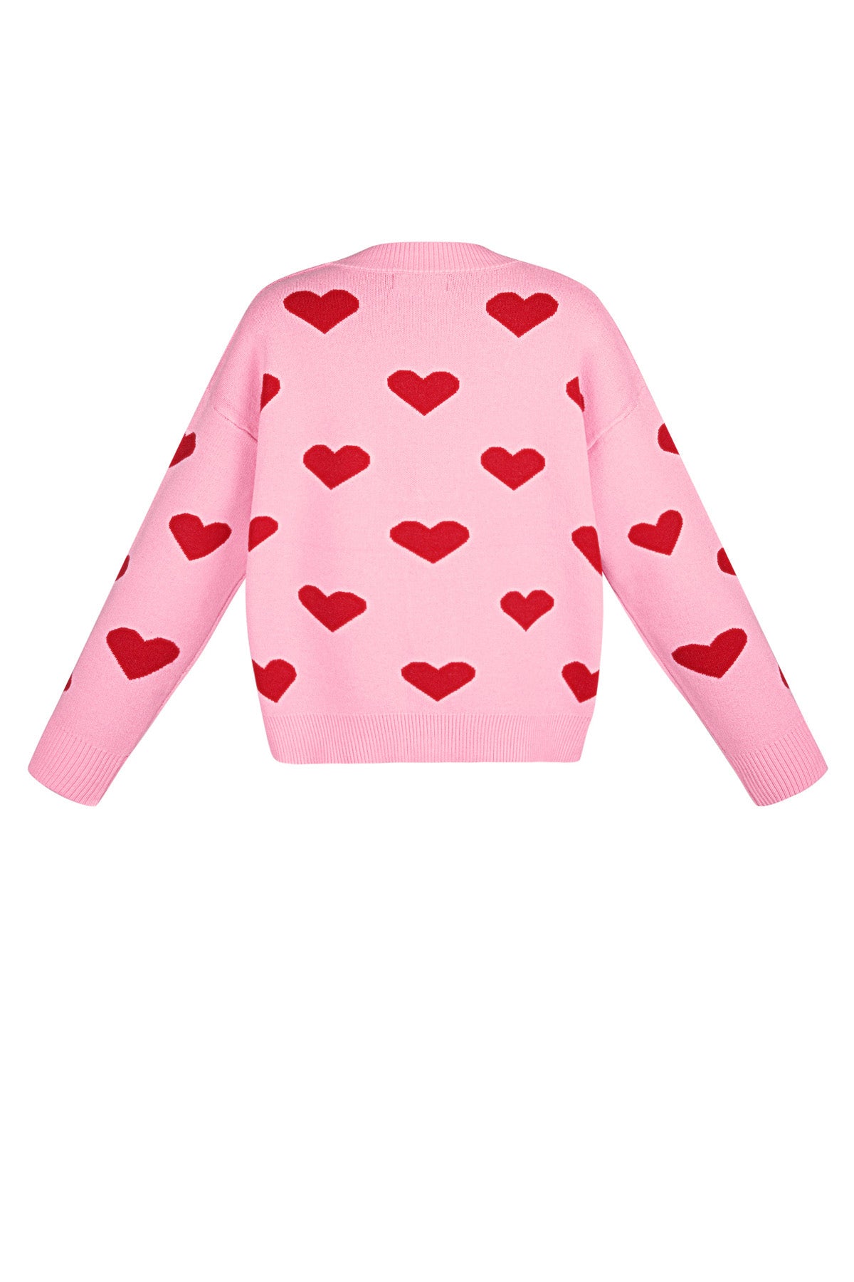 Viscosa Maglia Cardigan Donna Carino Motivo Cuore Autunno/Inverno