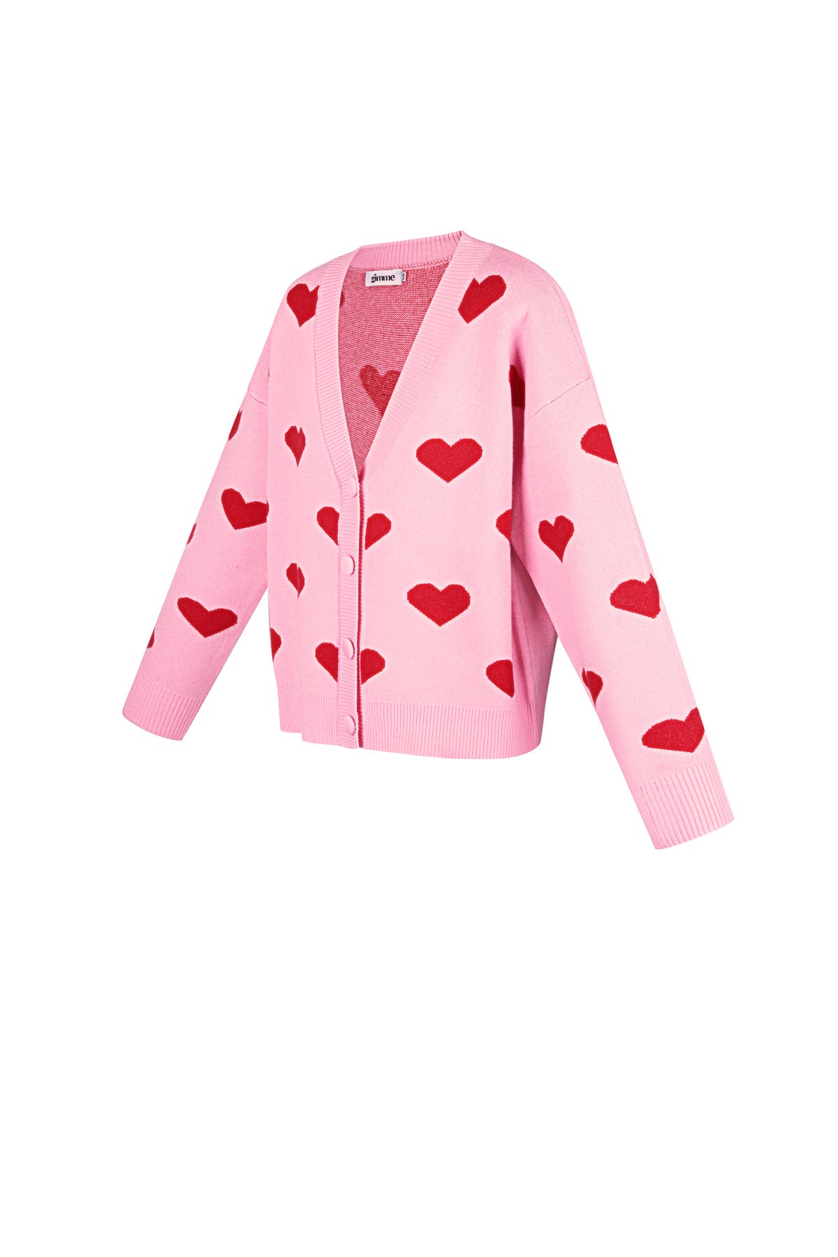Viscosa Maglia Cardigan Donna Carino Motivo Cuore Autunno/Inverno